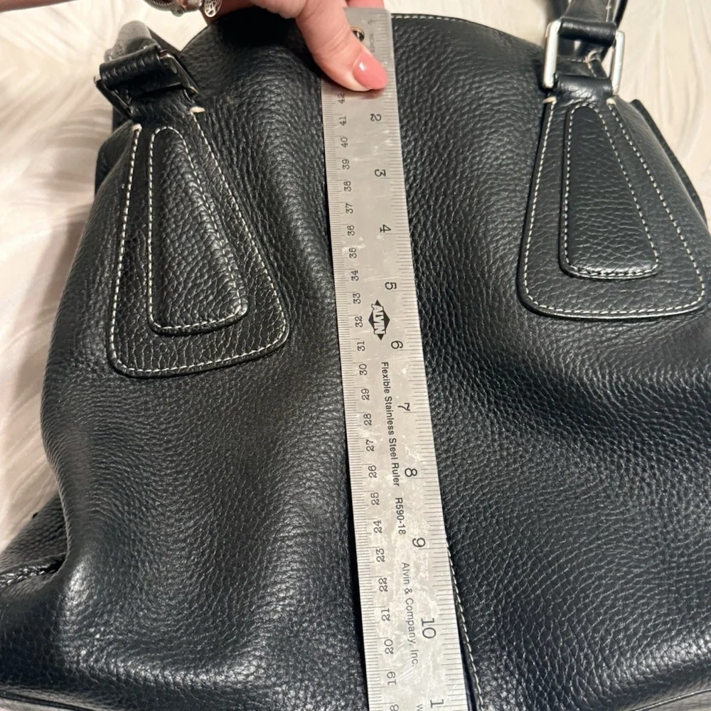 Tignanello VTG Carryall Large Sturdy Black Leather Satchel Shoulder Bag